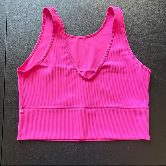 Lululemon Athletica Power Pivot Ribbed Tank Top Hot Pink Fuchsia - Picture 4 of 8